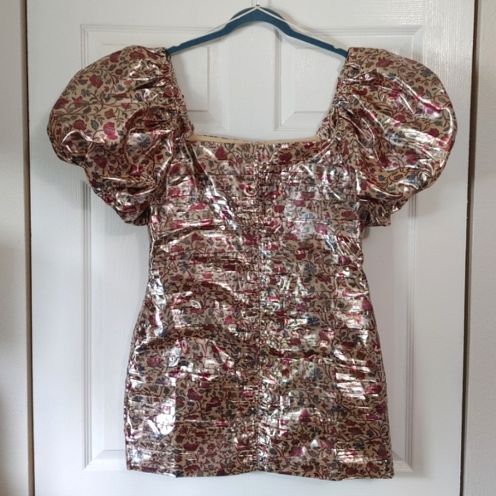 RHODE Suzette Cream Vichy Rose Mini Dress - Picture 3 of 16